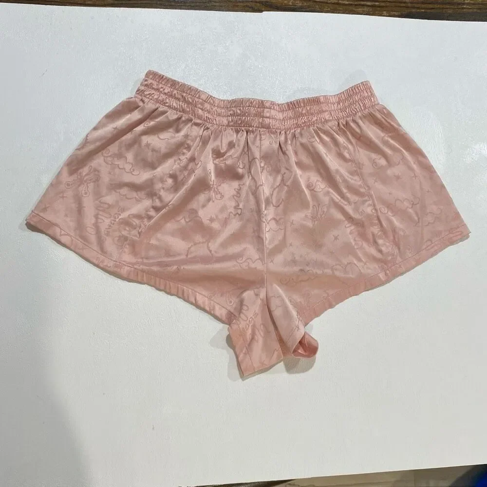 Savage X Fenty Pink Satin Pajama Shorts Y2K Coquette Lounge Small
